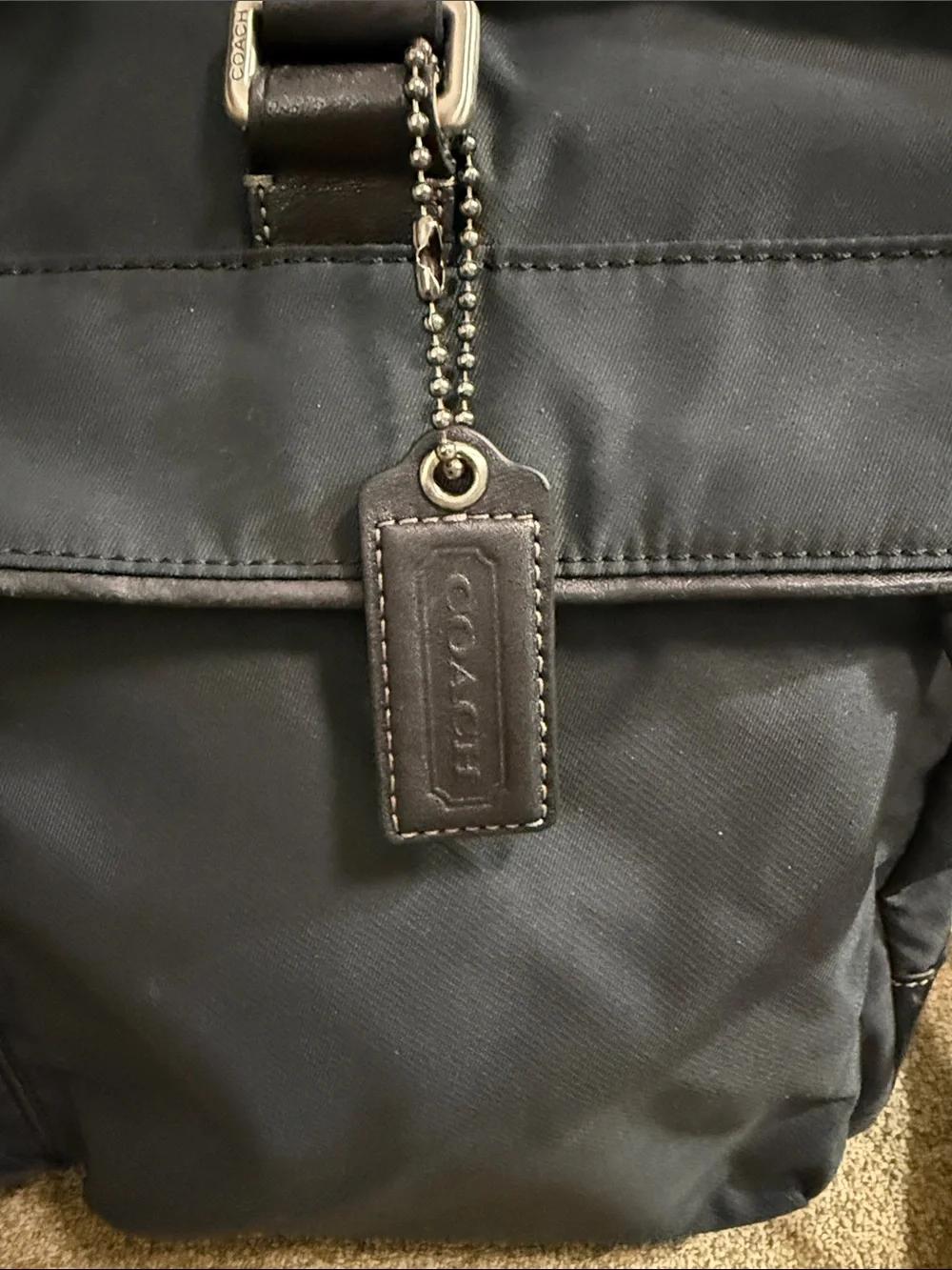 COACH Black Nylon Classic Commuter Messenger Bag Laptop Briefcase Travel